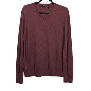 Theory Marino Wool Blend V Neck New Brown Knit Sweater
